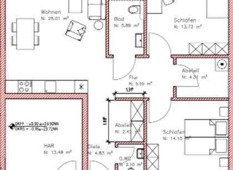 Wohnung zur Miete - Erstbezug 995 € 3 Zimmer 82,9 m² Boren 24392