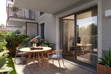 Terrassenwohnung zum Kauf - Neubau provisionsfrei 399.000 € 2 Zimmer 46,6 m² EG frei ab sofort Am Schäferanger 2-12 Oberschleißheim Oberschleißheim 85764