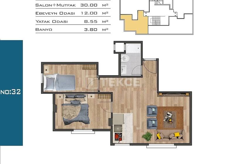 Wohnung zum Kauf 221.000 € 3 Zimmer 87 m² EG Istanbul 34403