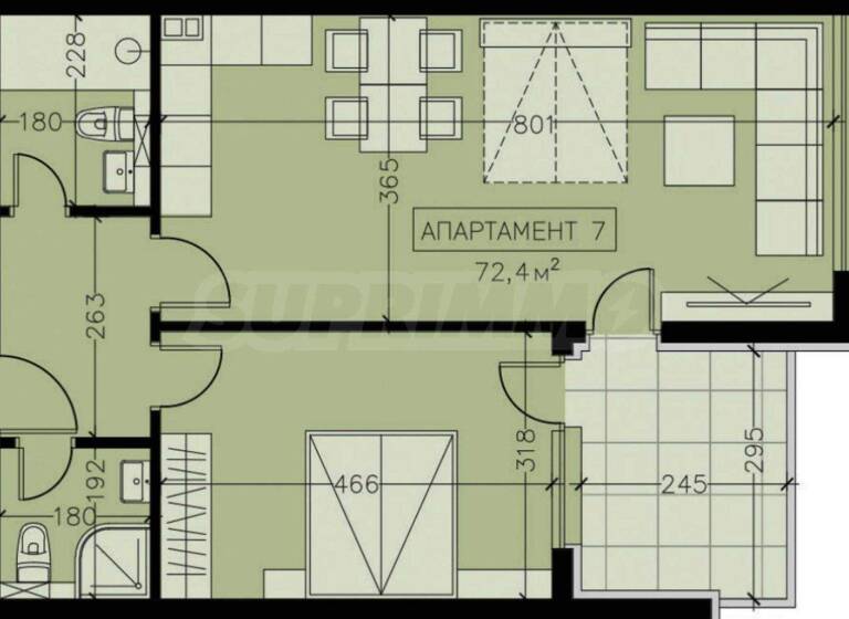 Studio zum Kauf 200.424 € 2 Zimmer 86,4 m² Sofia
