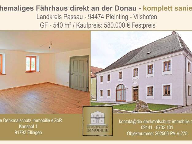 Haus zum Kauf 580.000 € 260 m² 540 m² Grundstück Pleinting Vilshofen an der Donau 94474
