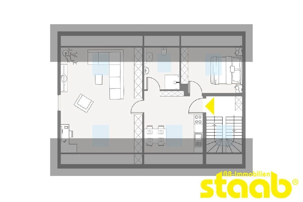 Wohnung zur Miete 550 € 2 Zimmer 60 m²<br/>Wohnfläche Nilkheim Aschaffenburg 63741