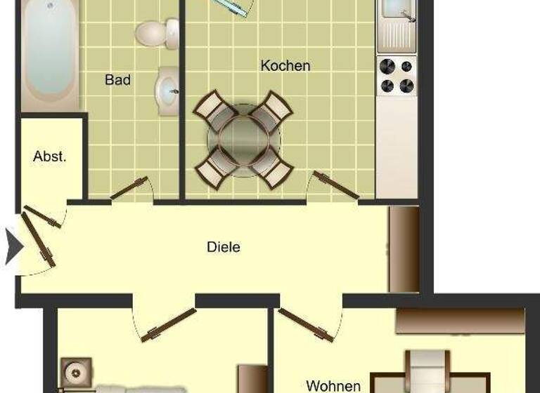 Wohnung zur Miete nur mit Wohnberechtigungsschein 266 € 2 Zimmer 53,2 m² 1. Geschoss Am Himgesberg 10 Hüttenheim Duisburg 47259