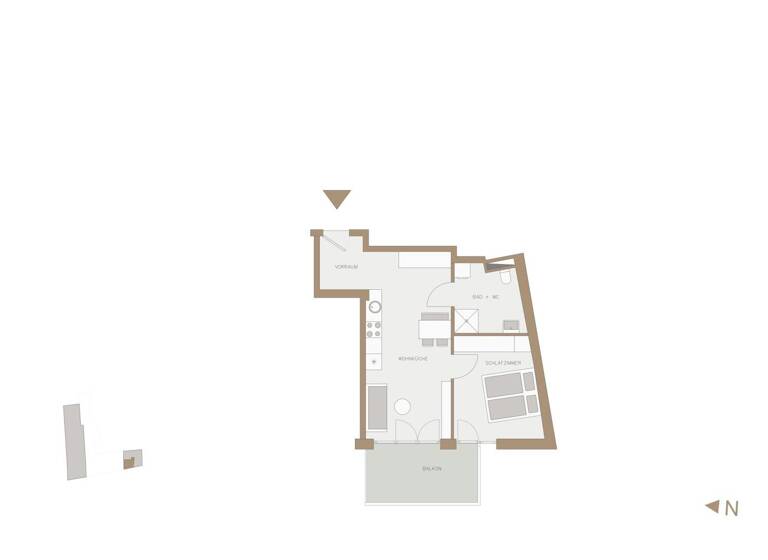 Wohnung zur Miete 521 € 2 Zimmer 44,2 m² Rankengasse Gries Graz 8020
