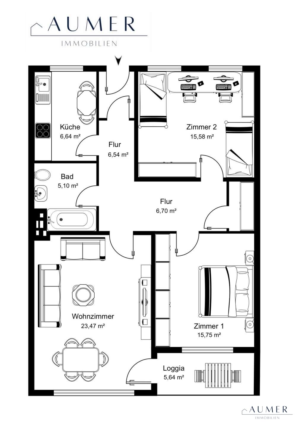 Wohnung zum Kauf 299.000 € 3 Zimmer 81,2 m²<br/>Wohnfläche 4.<br/>Geschoss 01.02.2025<br/>Verfügbarkeit Quickborn 25451