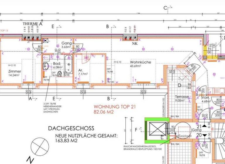 Wohnung zur Miete 1.500 € 3 Zimmer 82,6 m² Wien 1090