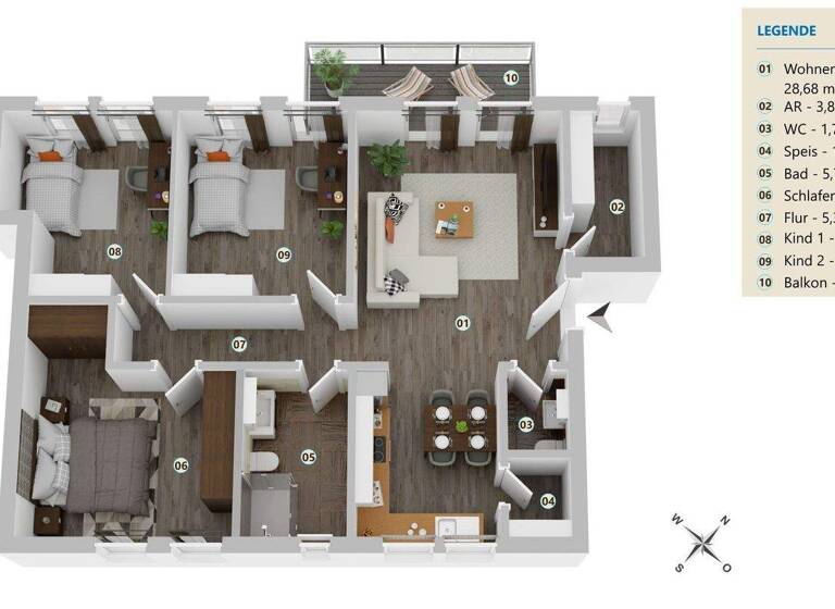 Wohnung zum Kauf provisionsfrei 381.582 € 4 Zimmer 88,7 m² Katzwang Nürnberg 90455