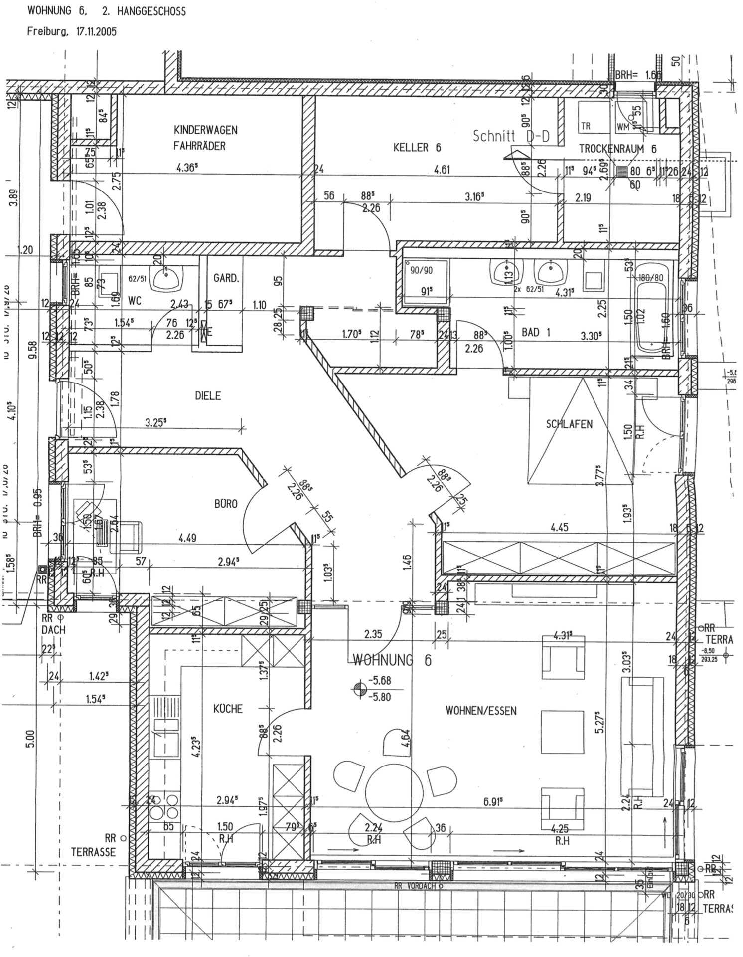 Terrassenwohnung zur Miete 2.400 € 3 Zimmer 138,2 m²<br/>Wohnfläche 2.<br/>Geschoss Herdern - Süd Freiburg im Breisgau 79104