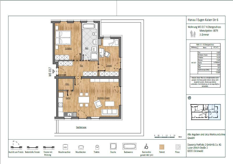 Wohnung zum Kauf provisionsfrei 300.000 € 3 Zimmer 112 m²<br/>Wohnfläche ab sofort<br/>Verfügbarkeit Eugen-Kaiser-Str. Innenstadt Hanau 63450