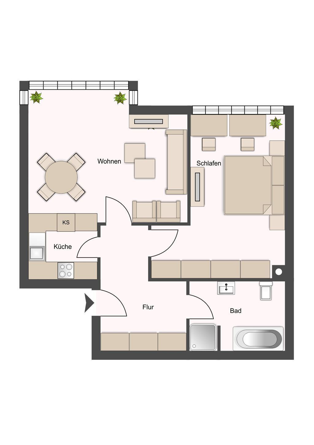 Wohnung zum Kauf 108.800 € 2 Zimmer 58 m²<br/>Wohnfläche 1.<br/>Geschoss Innenstadt Stade 21682