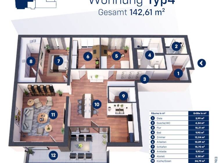 Wohnung zum Kauf provisionsfrei 635.000 € 4 Zimmer 142,6 m² 1. Geschoss Werder Magdeburg 39114