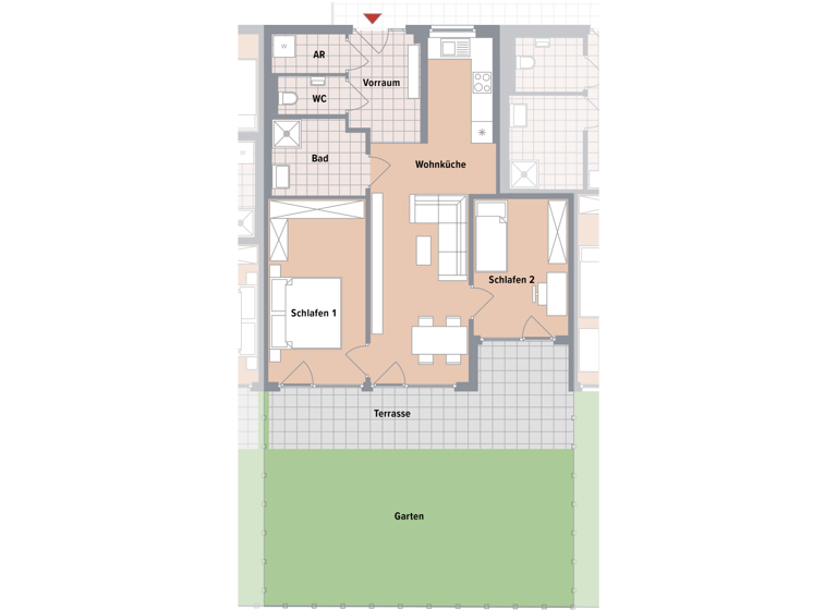 Wohnung zum Kauf - Erstbezug 298.400 € 3 Zimmer 64,7 m² EG Puntigam Graz,17.Bez.:Puntigam 8055