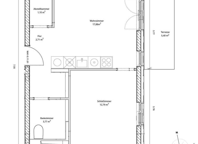 Wohnung zur Miete - Erstbezug 1.052 € 2 Zimmer 46,1 m² EG Spandau Berlin 13587