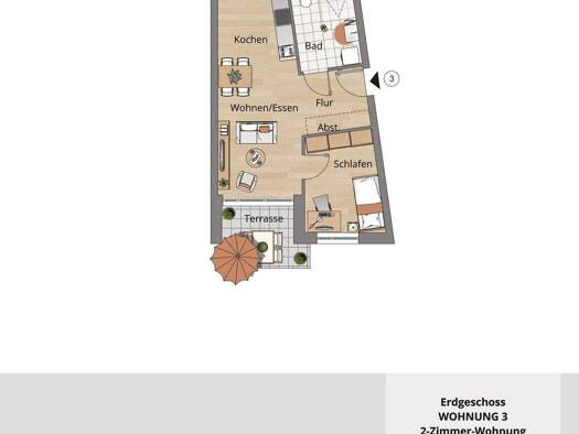 Wohnung zum Kauf - Neubau provisionsfrei 221.900 € 2 Zimmer 47,3 m² EG Weißbach 74679