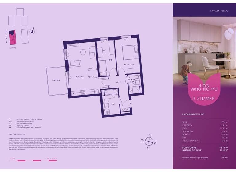 Wohnung zum Kauf - Erstbezug provisionsfrei 739.900 € 3 Zimmer 73,7 m² 1. Geschoss Garching Garching bei München 85748