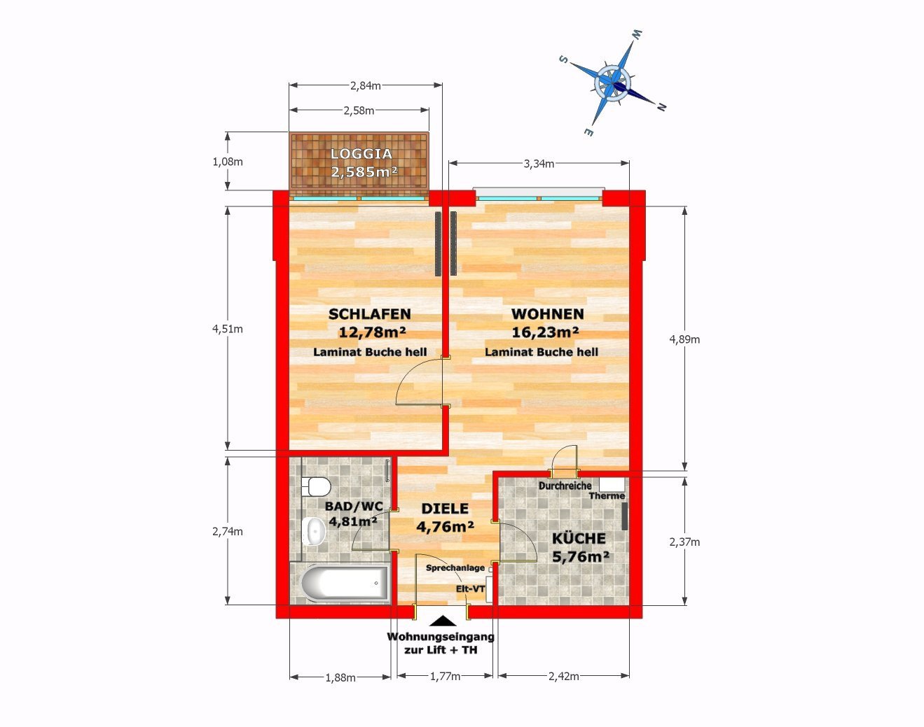 Wohnung zur Miete 289 € 2 Zimmer 43,8 m² 1. Geschoss Jahnstr. 10 Mulda Mulda/Sa. 09619