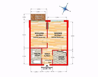 Wohnung zur Miete 289,30 € 2 Zimmer 43,8 m² 1. Geschoss Jahnstr. 10 Mulda Mulda/Sa. 09619