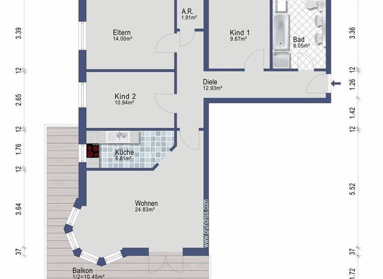 Wohnung zum Kauf 399.000 € 4 Zimmer 99 m²<br/>Wohnfläche ab sofort<br/>Verfügbarkeit Vogtareuth Vogtareuth 83569