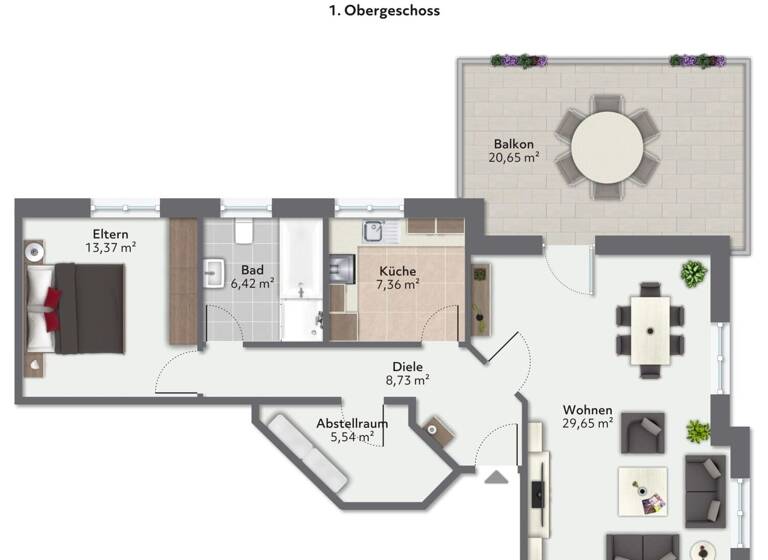 Wohnung zum Kauf 324.000 € 2 Zimmer 81,4 m² 1. Geschoss Bloherfelde Oldenburg 26129