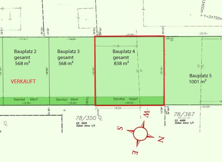 Grundstück zum Kauf 269.000 € 838 m² Grundstück Strasshof an der Nordbahn 2231