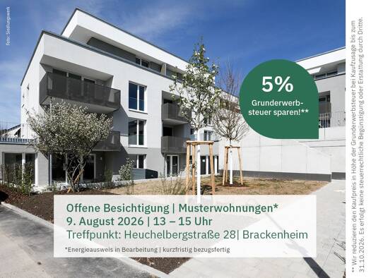 Wohnung zum Kauf - Neubau provisionsfrei 549.000 € 4 Zimmer 100,5 m² EG Heuchelbergstraße 28 Brackenheim Brackenheim 74336