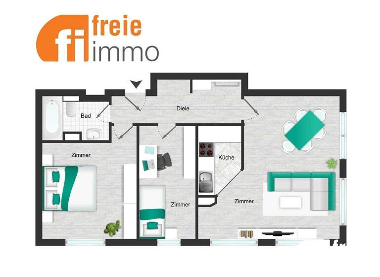 Wohnung zum Kauf 164.500 € 3 Zimmer 65,1 m² 2. Geschoss Johannstadt-Nord Dresden 01307