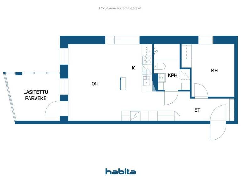 Studio zum Kauf 94.000 € 2 Zimmer 42,5 m² 5. Geschoss Etelärantakatu 1 Kemi 94100
