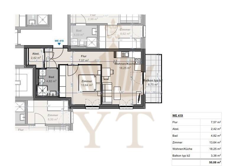 Wohnung zur Miete 810 € 2 Zimmer 50,1 m²<br/>Wohnfläche 2.<br/>Geschoss Biesenthal Biesenthal 16359
