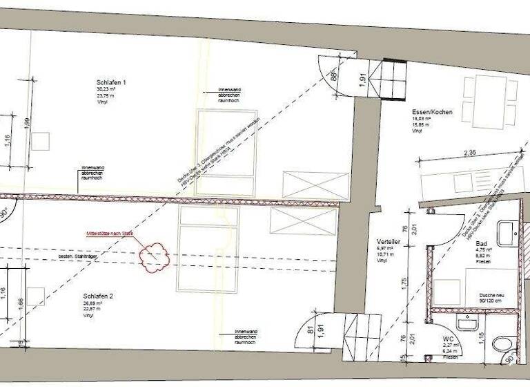 Wohnung zur Miete 790 € 2 Zimmer 80,4 m² 3. Geschoss frei ab 01.05.2026 Schrottgasse 6 Altstadt Passau 94032