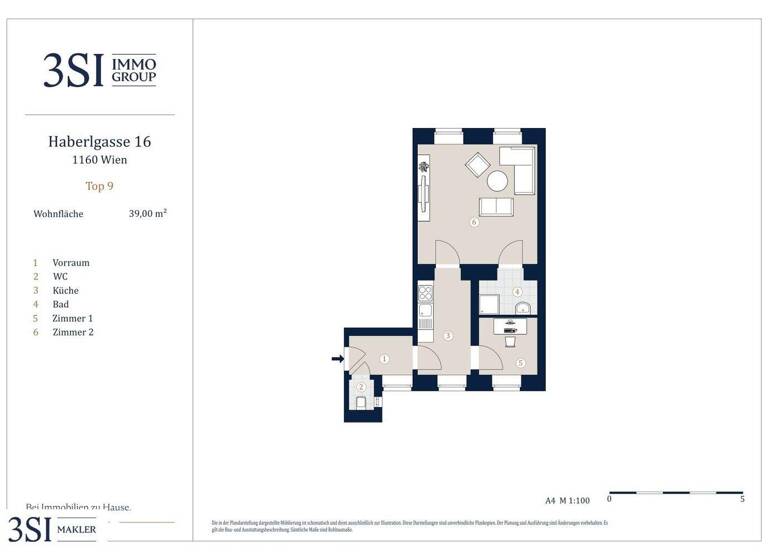Wohnung zum Kauf 169.000 € 2 Zimmer 39,3 m² Haberlgasse Wien 1160