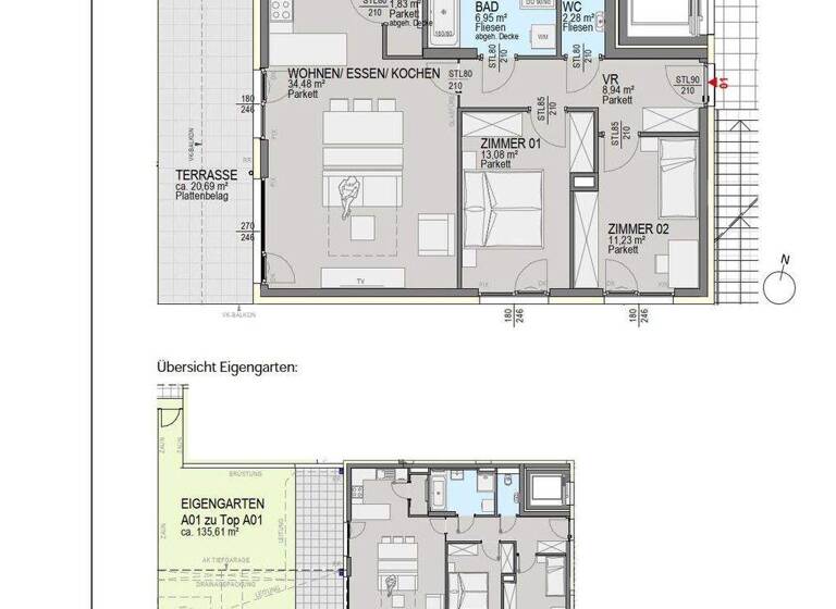 Wohnung zum Kauf 706.800 € 3 Zimmer 78,8 m² Villacher Vorstadt Klagenfurt am Wörthersee 9020