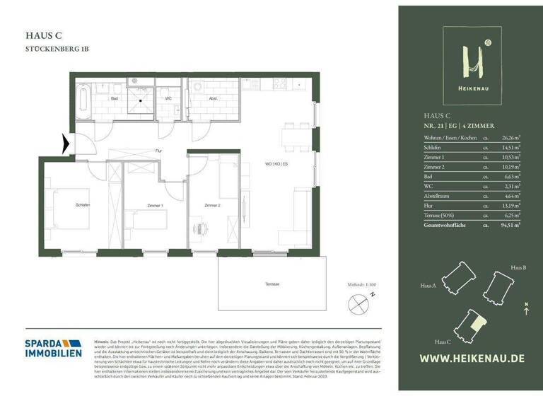 Wohnung zum Kauf - Erstbezug 452.000 € 4 Zimmer 94,5 m² Stückenberg 1b Neuheikendorf Heikendorf 24226