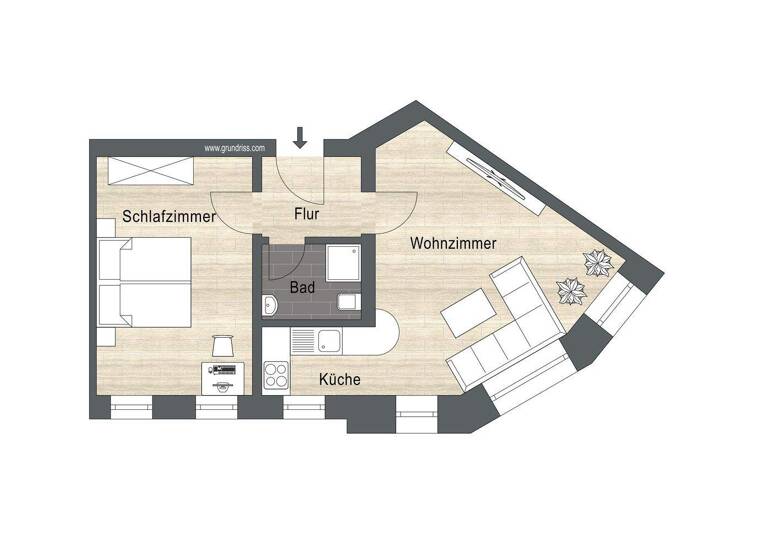 Wohnung zur Miete 649 € 2 Zimmer 47,9 m² 1. Geschoss frei ab 01.05.2026 Trachenberger Straße 19 Pieschen-Nord/Trachenberge Dresden 01127