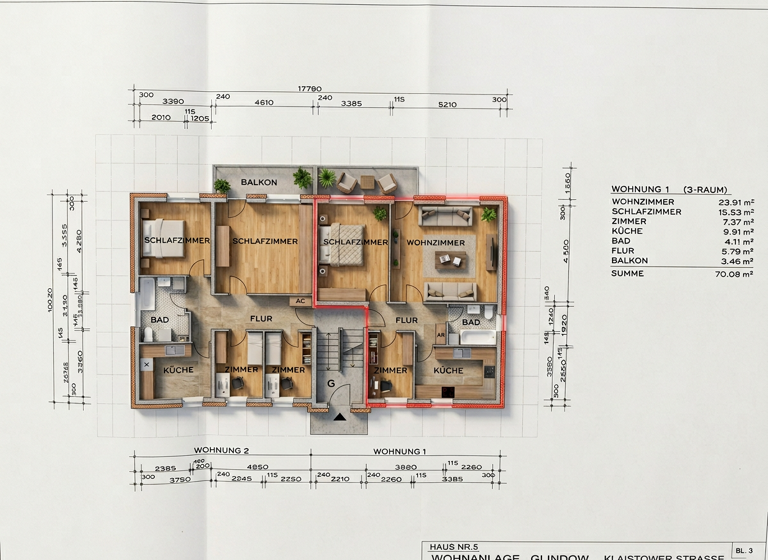Wohnung zum Kauf provisionsfrei 239.000 € 3 Zimmer 70 m² 1. Geschoss frei ab sofort Fontanestr. 4 Glindow Werder 14542