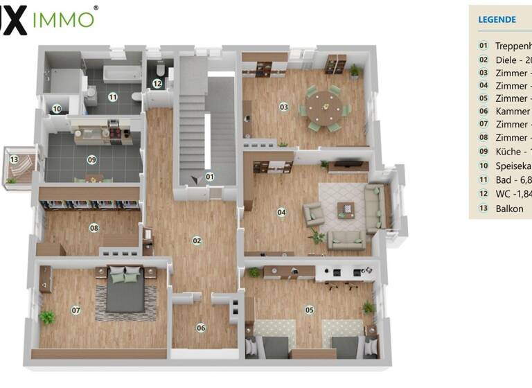 Wohnung zum Kauf 1.100.000 € 5 Zimmer 159,4 m² Alpenstraße 27 Innenstadt Augsburg 86159