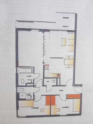 Wohnung zur Miete 1.500 € 3,4 Zimmer 94 m² 3. Geschoss Weisenau Mainz-Weisenau 55130