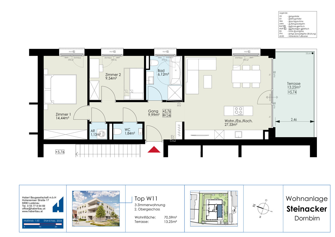 Wohnung zum Kauf 519.000 € 3 Zimmer 69,9 m²<br/>Wohnfläche 2.<br/>Geschoss 01.08.2026<br/>Verfügbarkeit Steinacker Dornbirn 6850