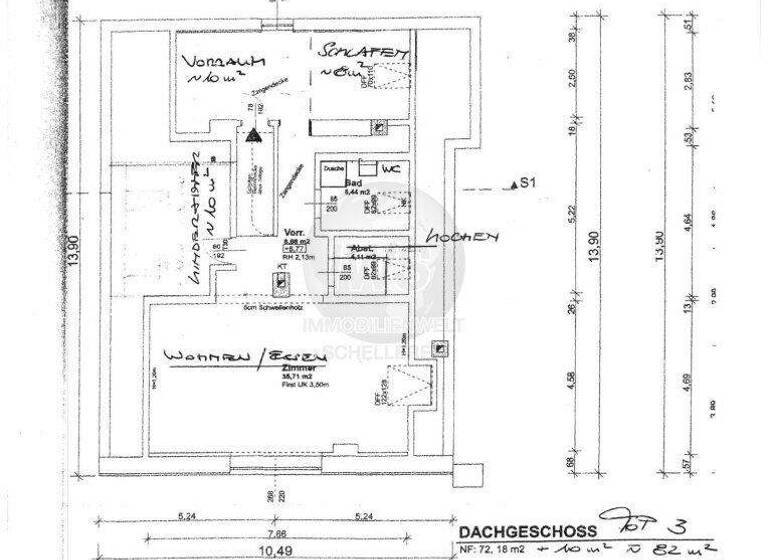 Wohnung zur Miete 580 € 3 Zimmer 2. Geschoss frei ab sofort Raab 4760