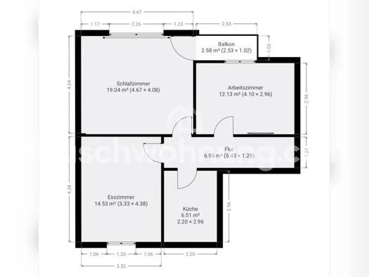 Wohnung zur Miete Tauschwohnung 650 € 3 Zimmer 66 m² Dachgeschoss, 4. Geschoss Haunstetten Augsburg 86179