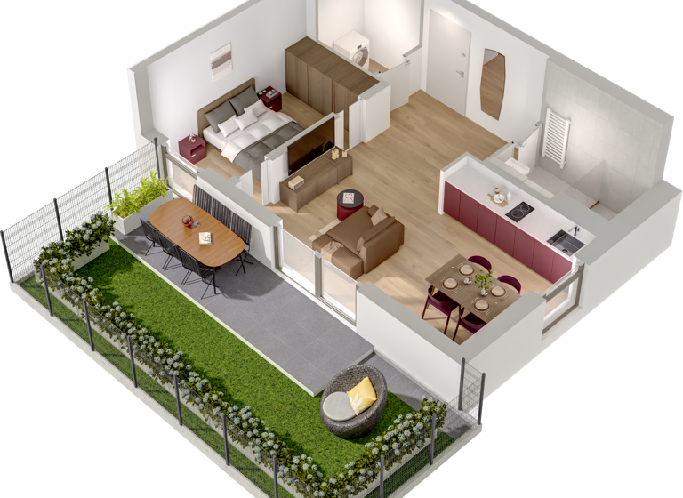 Studio zur Miete - Erstbezug 1.231 € 1 Zimmer 42 m² Buschkrugallee 64 Britz Berlin 12359