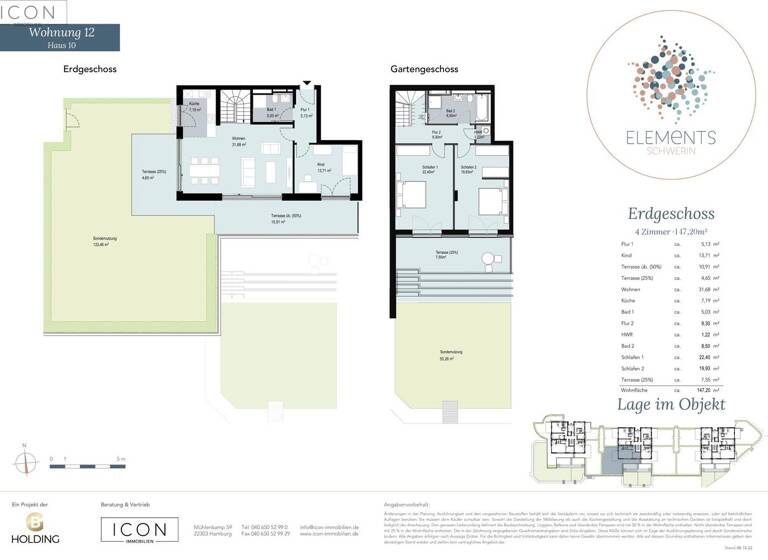 Maisonette zum Kauf - Neubau provisionsfrei 919.000 € 4 Zimmer 144,7 m²<br/>Wohnfläche EG<br/>Geschoss Alte Waisenstiftung 9 Werdervorstadt Schwerin 19055