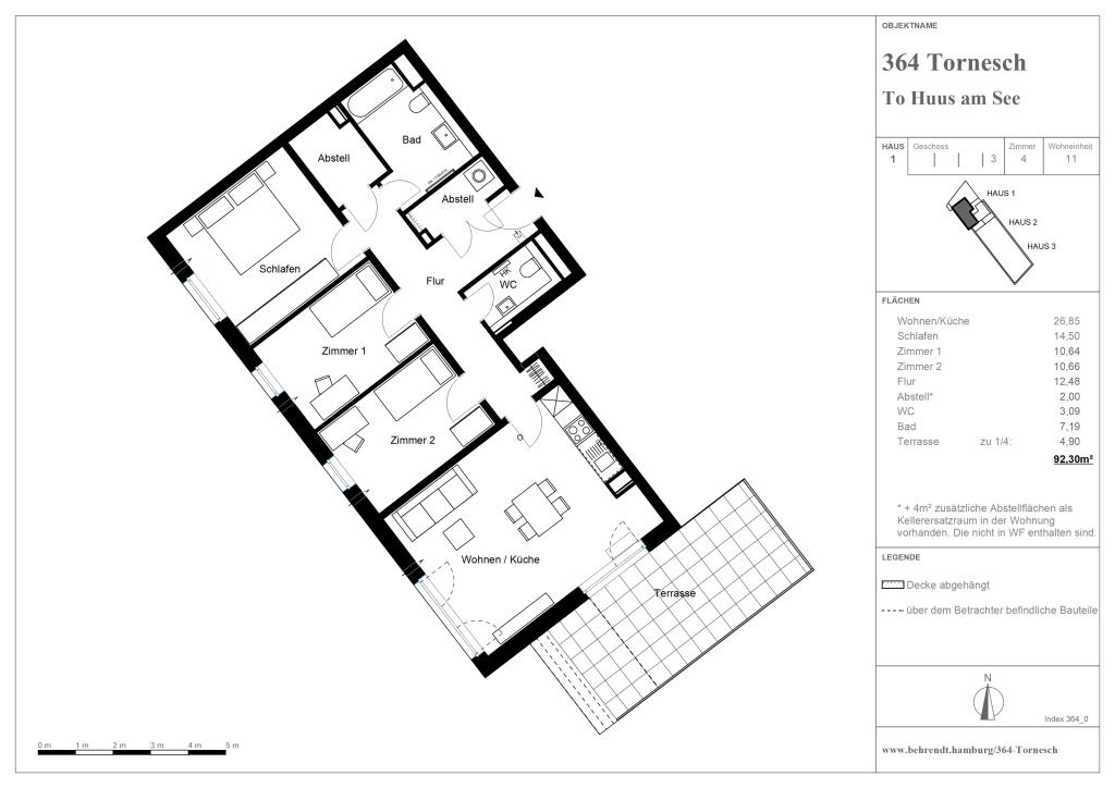 Penthouse zur Miete 1.219 € 4 Zimmer 92,3 m²<br/>Wohnfläche 3.<br/>Geschoss Tornesch 25436