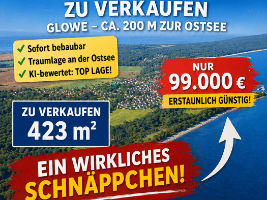 Grundstück zum Kauf provisionsfrei als Kapitalanlage geeignet 99.000 € 423 m² Grundstück Glowe Glowe 18551
