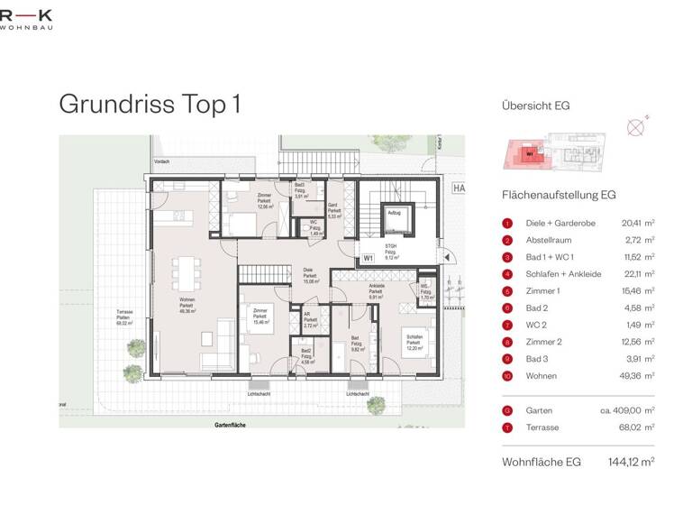 Maisonette zum Kauf - Erstbezug 2.190.000 € 4 Zimmer 144,1 m² EG Höfelgasse 6A Aigen I Salzburg 5020