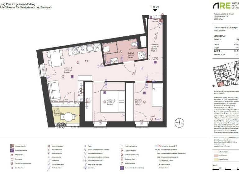 Wohnung zur Miete 1.000 € 3 Zimmer 59,5 m² Mödling 2340
