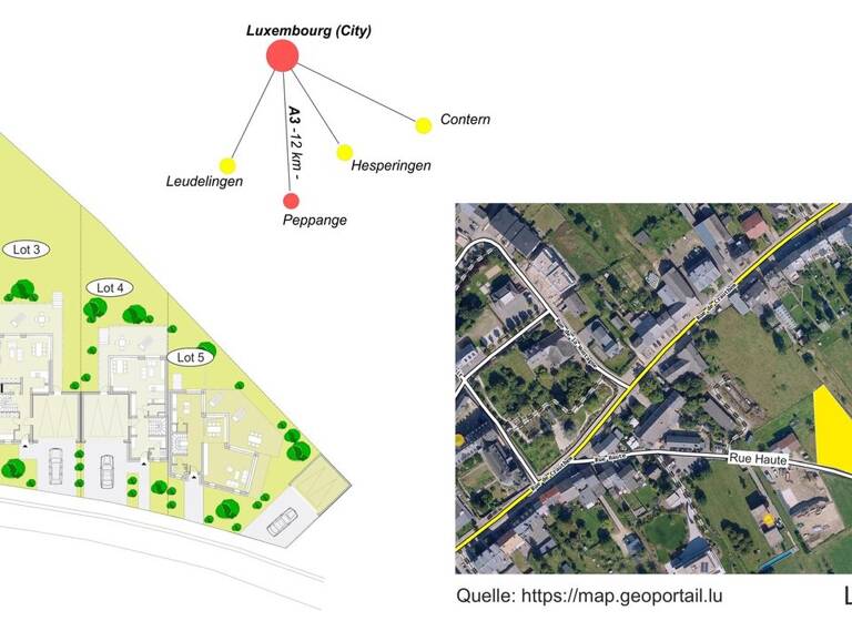 Doppelhaushälfte zum Kauf - Erstbezug provisionsfrei 1.552.000 € 5 Zimmer 234 m² 616 m² Grundstück Peppange 3391