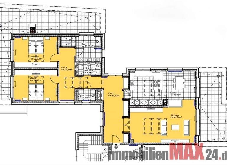 Penthouse zur Miete 1.828 € 3 Zimmer 215 m² 2. Geschoss Neustadt 31535