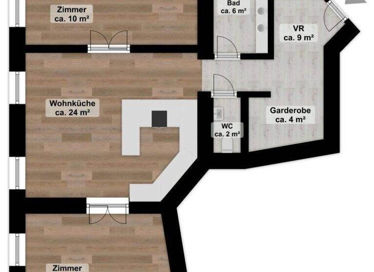 Wohnung zum Kauf 598.000 € 2 Zimmer 97,6 m² 1. Geschoss Wien,Leopoldstadt 1020