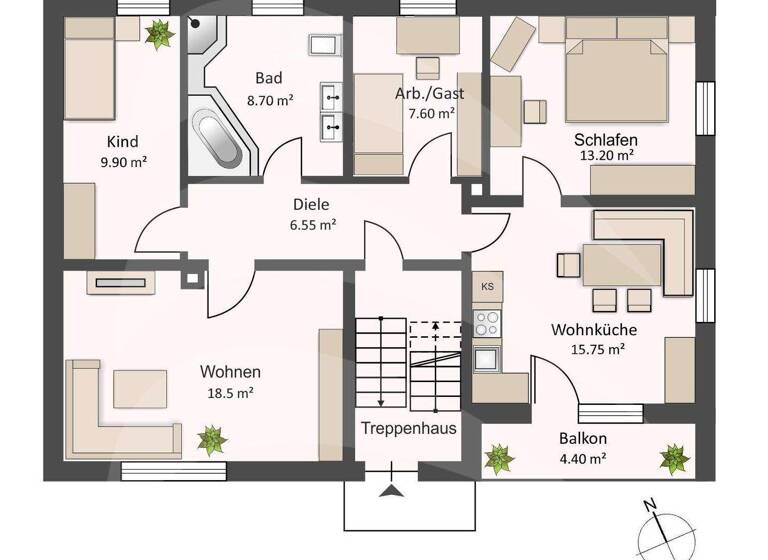 Doppelhaushälfte zum Kauf 549.800 € 6 Zimmer 164 m² 396 m² Grundstück Ergolding 84030