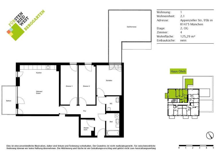 Studio zur Miete - Erstbezug 2.900 € 4 Zimmer 125,3 m² 2. Geschoss Appenzeller Straße 95b Thalk.Obersendl.-Forsten-Fürstenr.-Solln München 81475